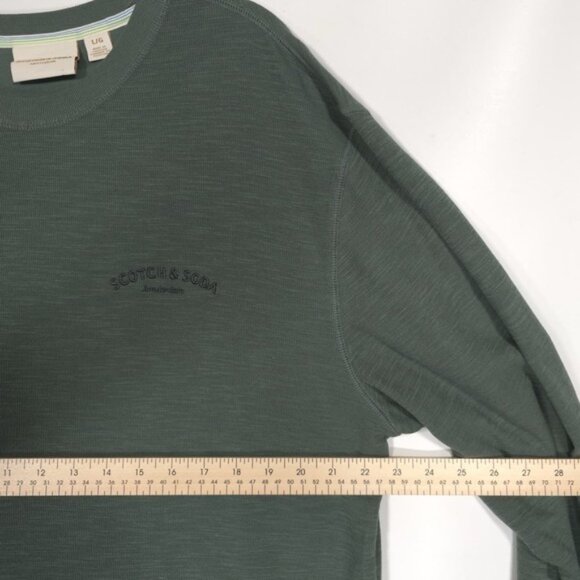 SCOTCH & SODA Men's T-Shirt LARGE Textured Knit Long Sleeve‎ Green 11195-1024 - Picture 5 of 9